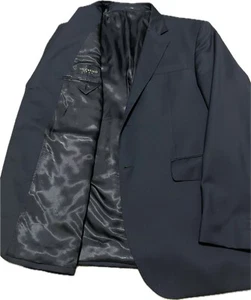VALENTINO - 44R - Solid Black 100% Fleece Wool Sport Coat Blazer $975 FLAW - Picture 1 of 15