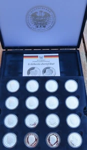 Silber Medaillen 16 Stück Kanzler und Präsidenten BRD 999 Silber PP 240,00 Gramm - Bild 1 von 12