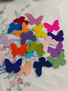 20 X DIE CUT FELT BUTTERFLIES - GRAB BAG -QUALITY 100% WOOL FELT - Picture 1 of 3