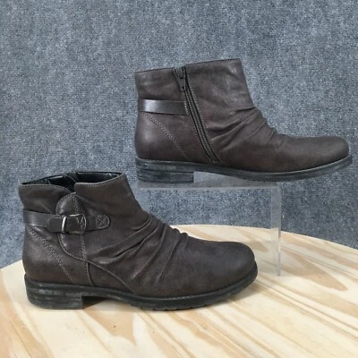 Baretraps Boots Womens 8.5 Biker Gray Side Zipper Buckle Casual Ankle Top Comfor - Image 1 of 4
