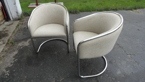 thonet industries 2 chairs chrome modern mid century c.o.m. early cantilever Cover