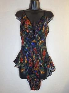 Vtg VICTORIA'S SECRET Gold Label Floral Sheer Teddy Cami Lingerie Bodysuit Sz L - Picture 1 of 11
