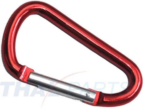 THAL PARTS® 10 Stück Aluminium Karabinerhaken 56mm x 5mm Rot eloxiert Karabiner Haken Red