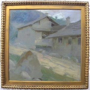 Gino PICCIONI (Foligno 1873 – Biella 1941) Case rustiche sulle montagne biellesi - Foto 1 di 16