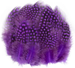 50Pcs 3-6 Inches Purple Colorful Spotted Feathers for Craft Jewelry and Clothing - Picture 1 of 8