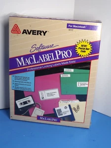 Vintage 1996 Avery Software MacLabelPro 5117 for Macintosh 3.5 Discs New (O) - Afbeelding 1 van 2