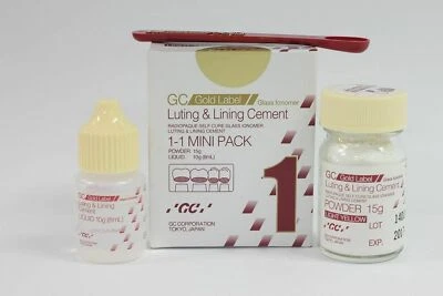 GC Gold Label 1 Glass Ionomer Luting & Lining Cement Mini Pack Long Exp