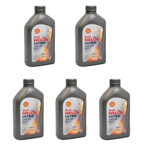Shell Helix Ultra 5w40 5W-40 Huile 5 Litre Acea A3/B4 VW BMW Mercedes Renault - Photo 1/2
