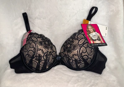 Nuevo sujetador de encaje para mujer Lily Of France Ego Boost apenas negro estilo 34A 2131701 Foto 1 de 4