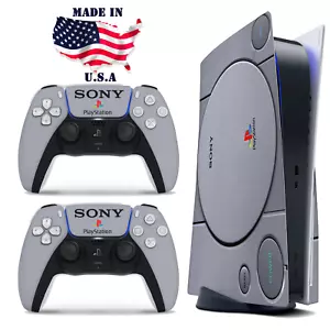 PS5 Disc Version Console & Controller Vinyl Skin Decal Wrap Retro PS1 Replica - Picture 1 of 3