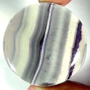 76.20Cts. 34X34X6mm 100% Natural Royal Designer Fluorite Round Cab Gemstone - Picture 1 of 5