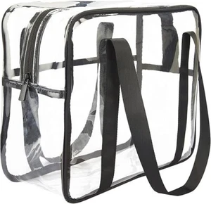 Extra Large Clear Cosmetic Makeup Bag, Transparent PVC Tote Shoulder Bag Stad... - Picture 1 of 5