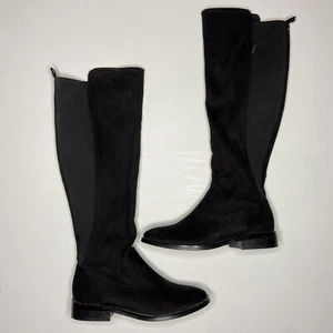 Report Women's Yasha Riding Knee High Boots Black Fashion Size 7.5 Faux Suede - Picture 1 of 11