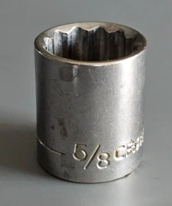 Craftsman USA 5/8" - 12 Point - 3/8" Drive Shallow Chrome Socket 44335 S-AE - Picture 1 of 5