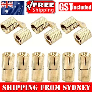 4Pcs 8mm Brass Cabinet Hidden Barrel Hinge Invisible Hinge Concealed Worktop AUS - Picture 1 of 12