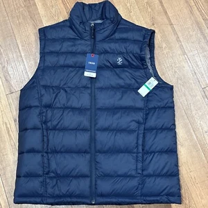 Izod Advantage Performance Puffer Vest Men's Large Navy Blazer Full Zip NWT - Picture 1 of 11