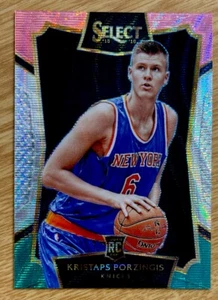 2015 Panini Select Tri Color Prizm Kristaps Porzingis Rookie Concourse SP Celtic - Picture 1 of 3