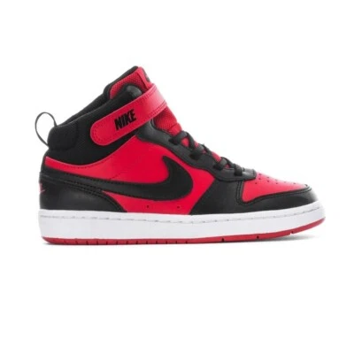 Little Kid's Nike Court Borough Mid 2 (PSV) University Red/Blk-White CD7783 602 - Image 1 of 4