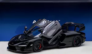 1/18 McLaren Senna Stealth Cosmos Black W/Carbon Accents Model Car AUTOart 76076 - Picture 1 of 12