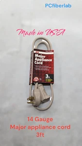 ACE 14 Gauge Major Appliance Cord Grounded 3ft - Picture 1 of 3