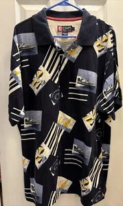 Camisa Polo Chaps Ralph Lauren Vintage Para Hombre XL Azul Marino Estampado de Barco Mangas Cortas - Imagen 1 de 10