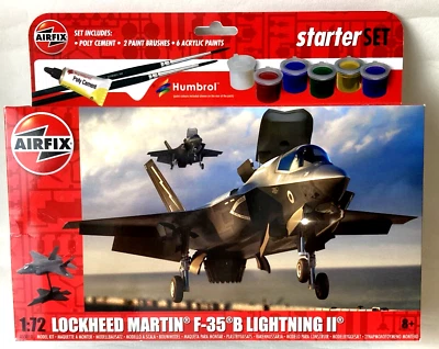 AIRFIX 1:72 KIT AEREO LOCKEED MARTIN F-35B LIGHTNING II STARTER SET ART A55010 - Immagine 1 di 2