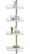 Scaffale Angolare Telescopico 4 Mensole 210948 Portaoggetti Per Bagno e Doccia