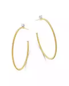 Pendientes de aro de diamantes Marco Bicego de oro amarillo y blanco de 18 quilates Bi49 $1440 - Imagen 1 de 6