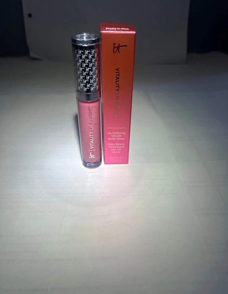 IT Cosmetics Vitality Lip Flush Softening Smooth Butter Gloss Pretty in Pink NEW - Image 1 of 2
