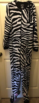 Pijama Nick & Nora Ropa de Dormir Una Pieza Pies Estampado Animal Cebra Talla S Foto 1 de 4
