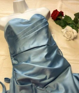 Alfred Angelo Women's Strapless Dress Bridesmaid Prom Size 12 Blue NWT - Picture 1 of 8