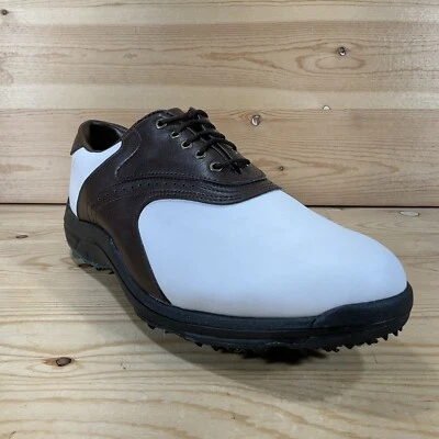 Zapatos de golf FootJoy FJ Green Joy Saddle para hombre 9 M blanco marrón negro 45424 Foto 1 de 4