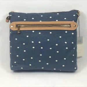 Un Nuevo Día - Bandolera Mensajero / Cartera - Azul Marino/Azul con Lunares - Nuevo con Etiquetas - Imagen 1 de 7