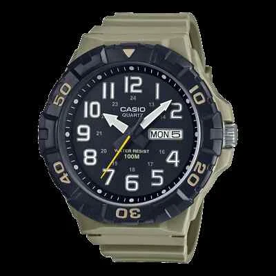 Casio MRW210H-5AV, Men's Khaki Resin Band, Oversized, 100 Meter, Day/Date, NEW - Image 1 of 2