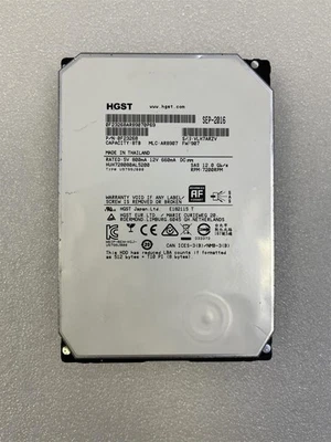 HGST 8TB 3.5 in SAS 12Gb/s 7.2K RPM 128MB Enterprise HDD HUH728080AL5200 0F23268 - Image 1 of 3