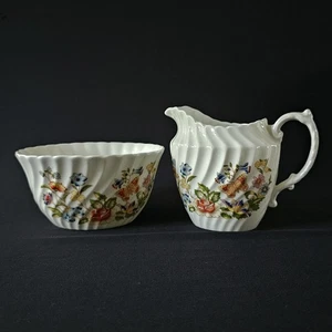 Aynsley Cottage Garden Creamer Jug Sugar Bowl English Fine Bone China  - Picture 1 of 5