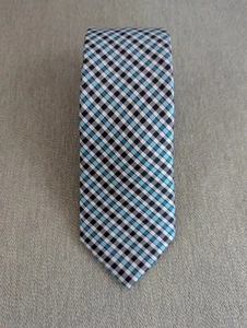 Lauren Ralph Lauren Herren Krawatte Blau Schwarz Weiß Kariert Seidenmischung - Bild 1 von 6