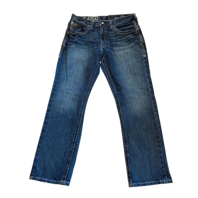 Jeans Ariat Para Hombres Talla 35x32 Azul M5 Boundry Pierna Recta Envejecido Vaquero Occidental Foto 1 de 4