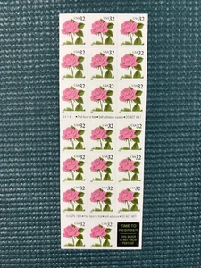 Scott #2492a: Pink Rose MNH Booklet of 20. - Picture 1 of 1