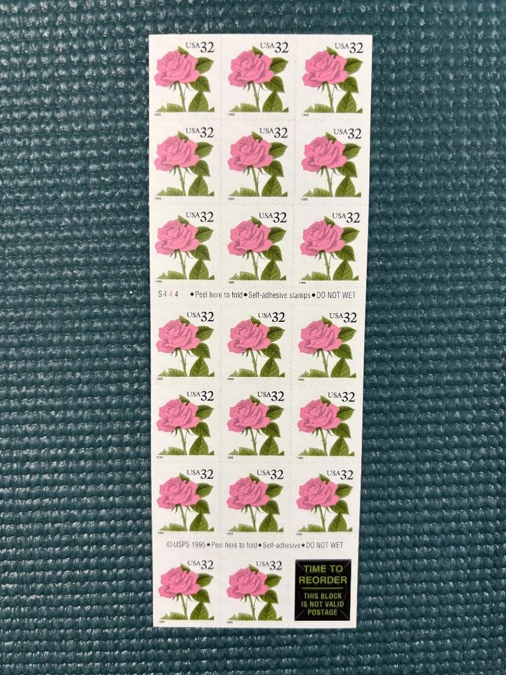 Scott #2492a: Pink Rose MNH Booklet of 20. - Image 1 of 1