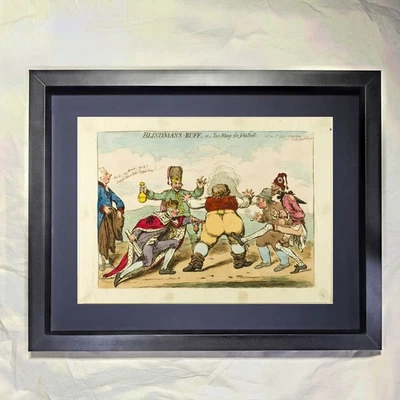 James Gillray "Blindman's Buff or Too Many for John Bull" Arte enmarcado personalizado Foto 1 de 3