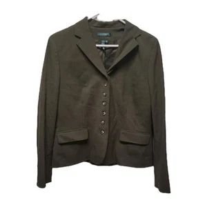 Ralph Lauren Blazer Jacket 12 Buttons Olive Green Lined Pockets Preppy Classic - Picture 1 of 10