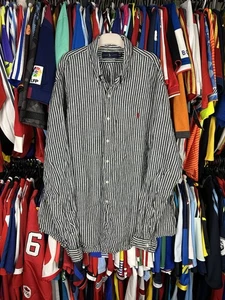 Polo Ralph Lauren Mens Striped 100% Linen Shirt Long Sleeve Button Down XXL - Picture 1 of 14