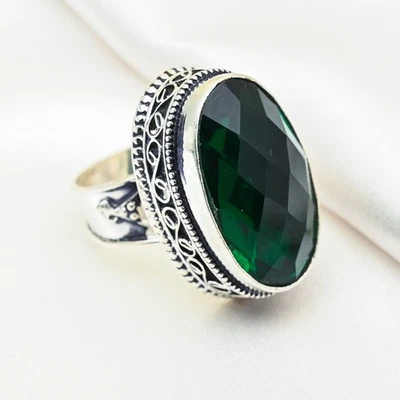 AAA+ Chrome Diopside Gemstone Handmade 925 Sterling Silver Ring Jewelry - Image 1 of 4