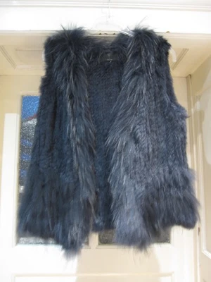 Ärmellose Kaninchenfell-Weste "MILESTONE woman" dunkel-graublau, Gr. 40, NEU! - Bild 1 von 4