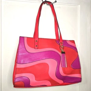 Borsa a mano Kate Landry elegante in pelle rossa e rosa - Foto 1 di 16