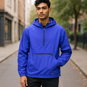 L.L. Bean VINTAGE! 90’s Men's XL Blue Anorak Windbreaker Jacket Hooded EUC - Picture 1 of 11