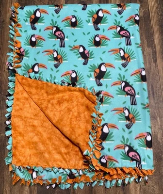 Manta gruesa de lana de animal de la selva tropical de pájaro tucán Foto 1 de 2