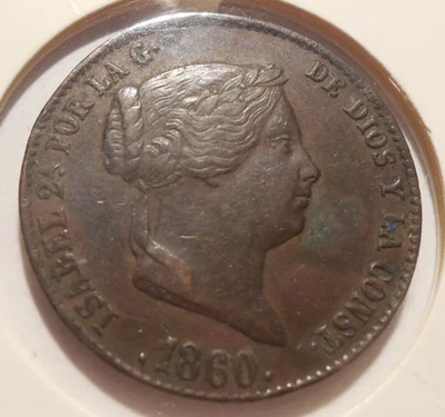 Spain 1860 25 Centimos    - Image 1 of 4