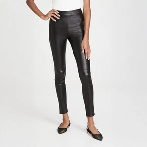 Theory Adbelle Leather Leggings Black Size 0 NEW NWT - Picture 1 of 14